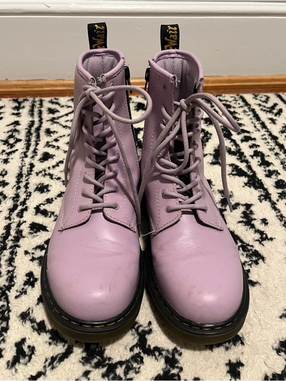 Dr. Martens Youth Size 5 Purple Lace-Up Combat Boots